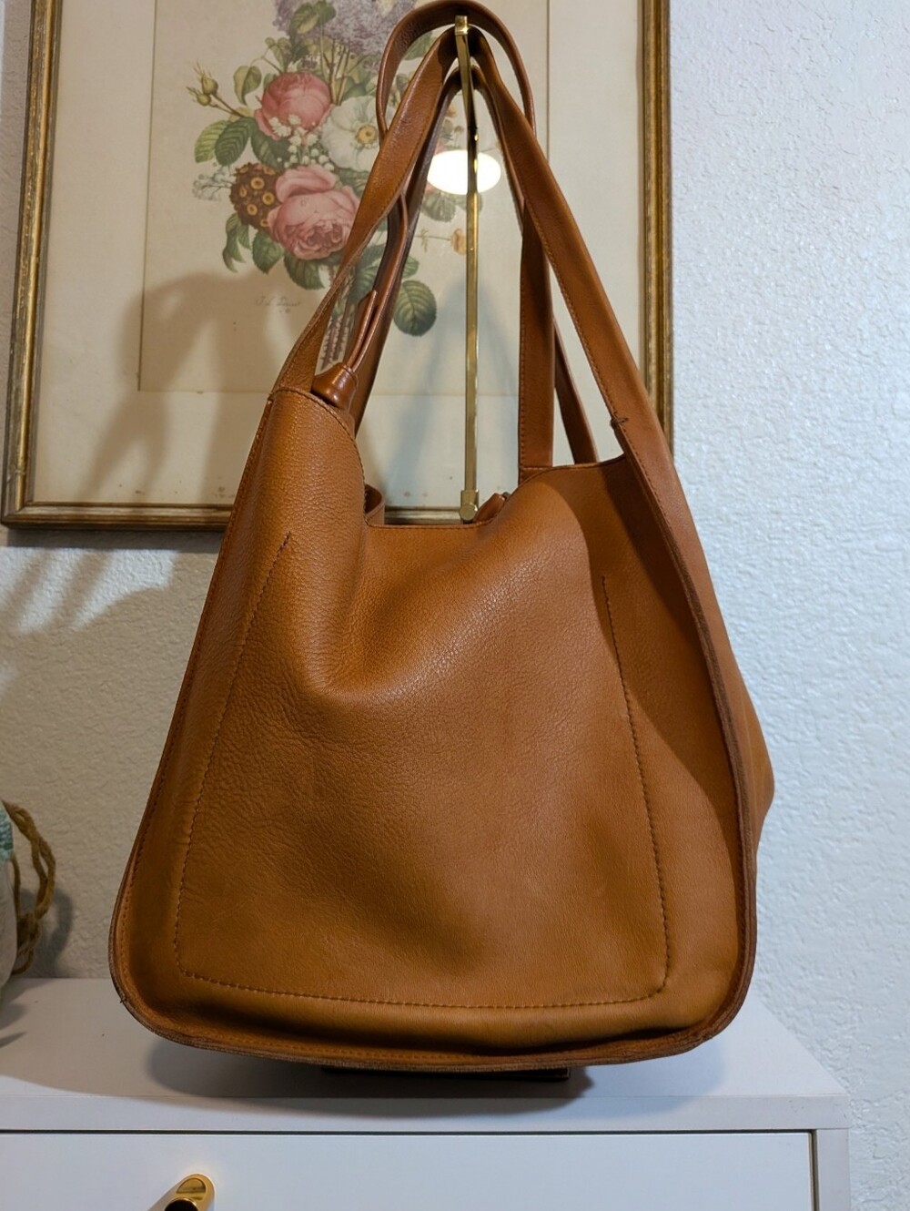 NWT (Water Damaged) Madewell Classic Tan Leather Shoulder Bag.